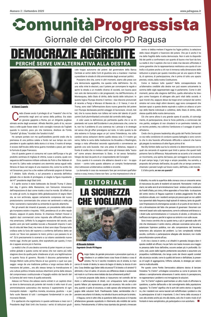 Comunità Progressista – n. 2 Settembre 2025